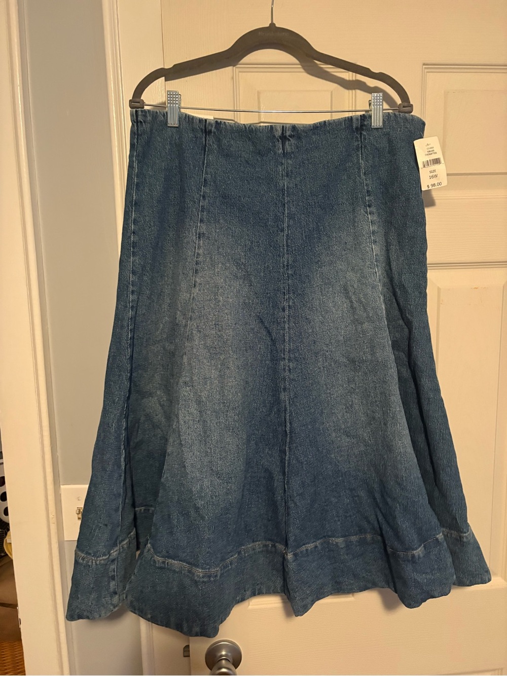 Blue Denim Midi Skirt